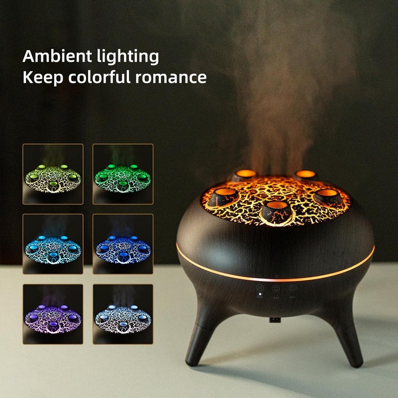 BLOIMP Essential Oil Diffuser 250ML,Jellyfish Diffuser Air Humidifiers Sound Pickup Ultrasonic Aromatherapy Diffuser Remote Control 7 Color Lights for Home Bedroom Office Hotel (Brown Color) - Image 3